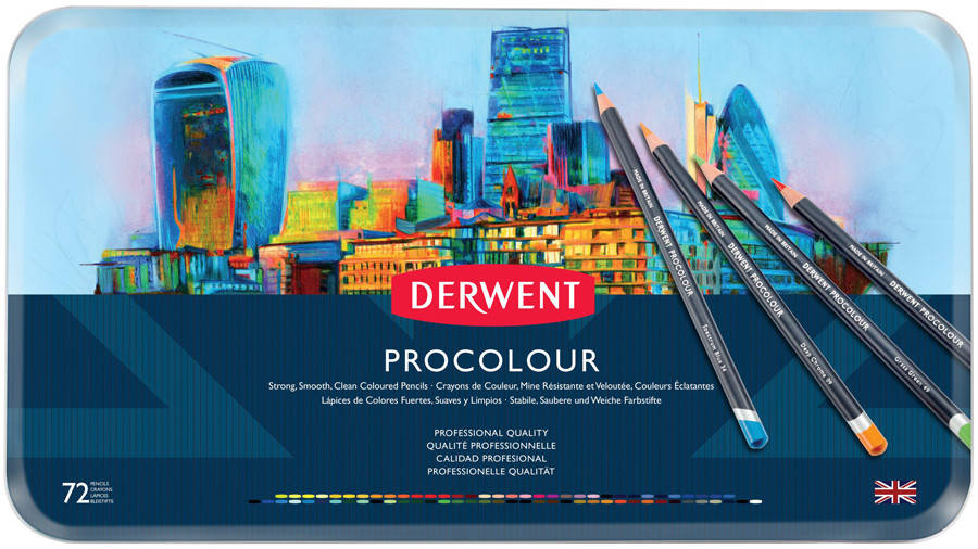 

Набор цветных карандашей Procolour, 72 цвета метал. Derwent
