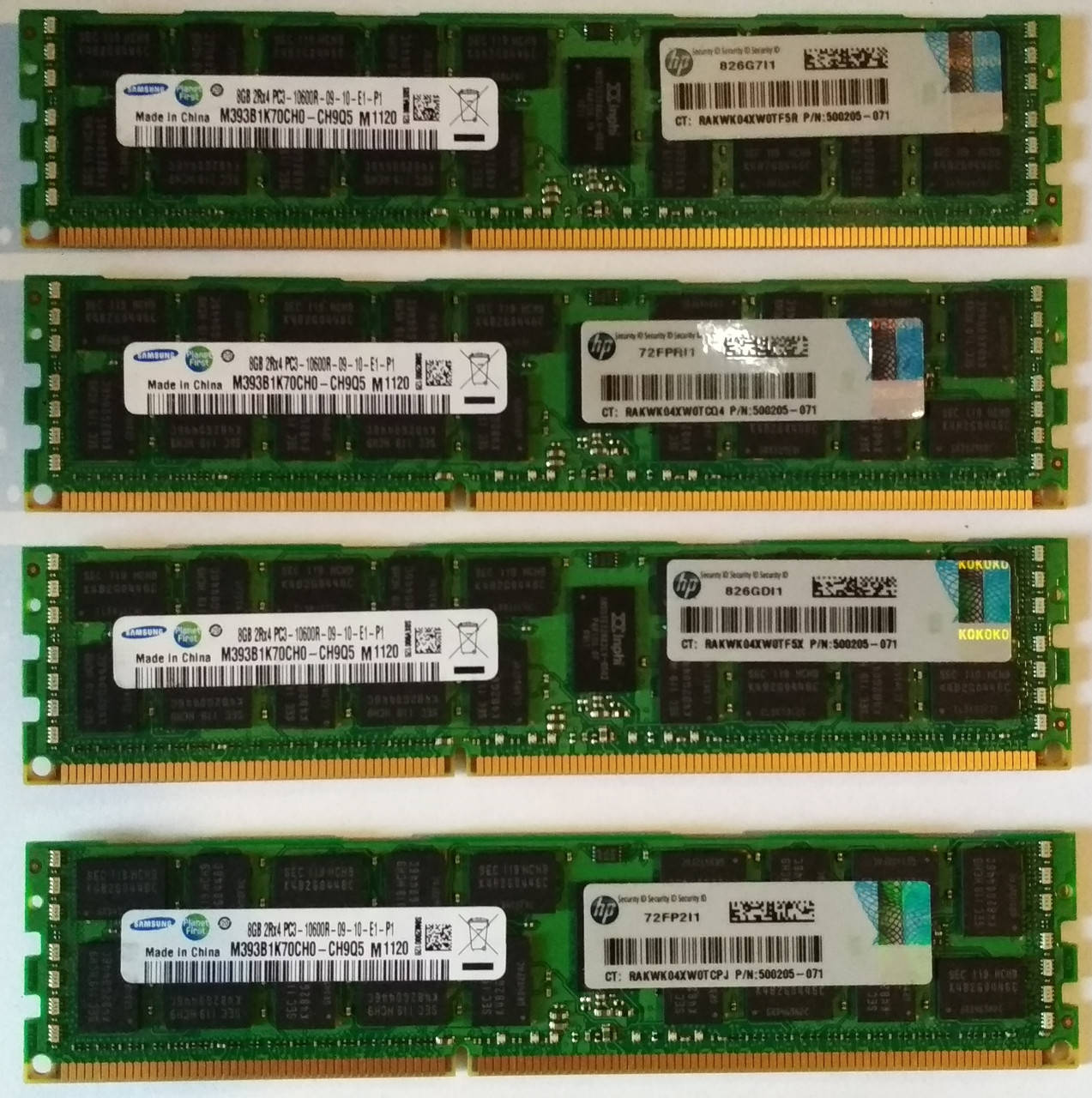 

32gb 4x8gb DDR3 1333 Samsung PC3 10600R REG ECC RAM Серверная память