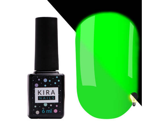 

Гель-лак Kira Nails FLUO 002 (салатовый неоновый, флуоресцентный), 6 мл
