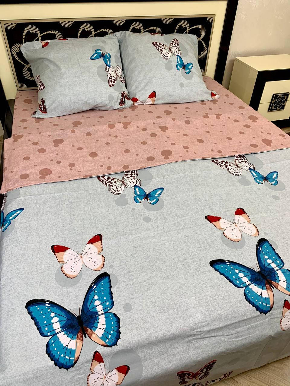 

Комплект постельного белья с бабочками бязь Gold Бабочка Тизания двуспальный, Разные цвета