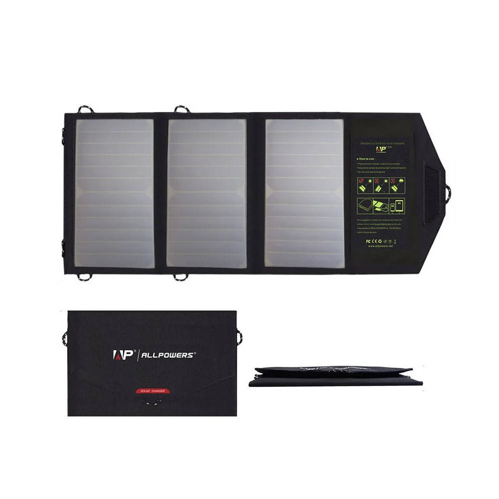 

Портативная Солнечная Батарея Allpowers 5V 21W (2 порта по 2.4А)