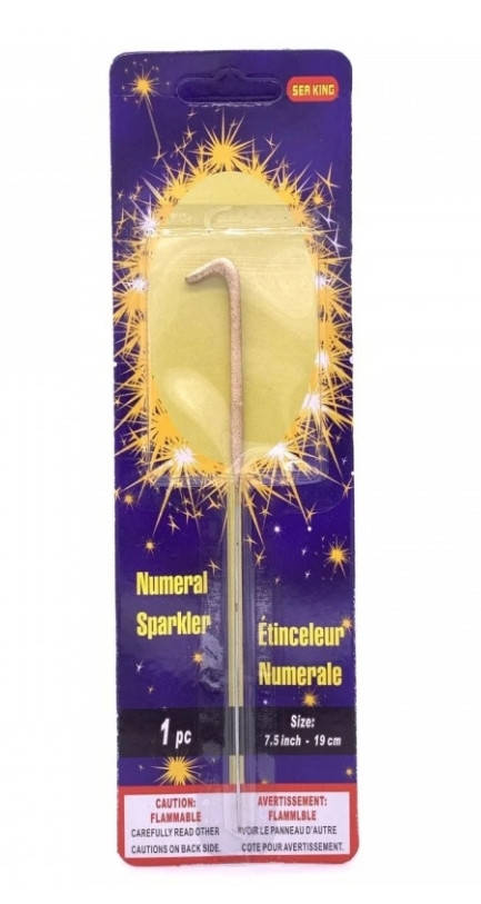 

Свеча цифра "Бенгальский огонь золото" - 1