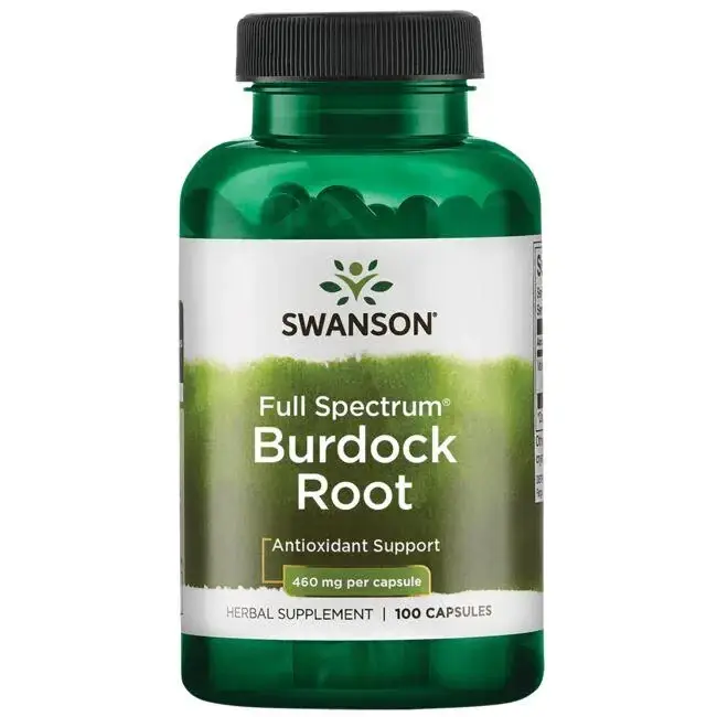 

Swanson Burdock Root Корень лопуха, 460 мг, 100 капс.