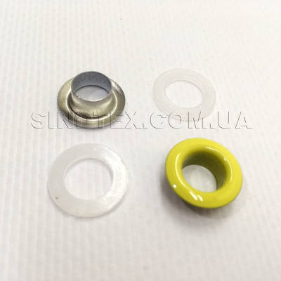 

Люверс (Блочка) с пластиковым кольцом 5 желтые D8мм (50шт) (СИНДТЕКС-0014), Желтый