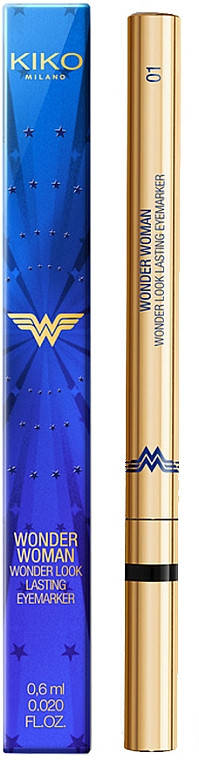 

Стойкая подводка-фломастер Kiko Milano Wonder Woman Lasting eyemarker, Черный