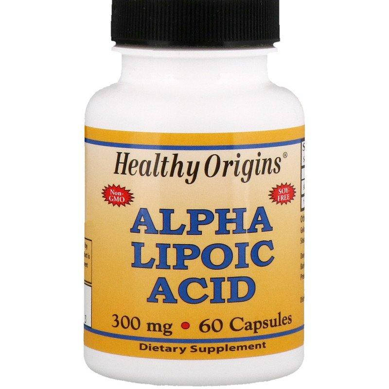 

Альфа-липоевая кислота, Alpha Lipoic Acid, Healthy Origins, 300 мг, 60 капсул