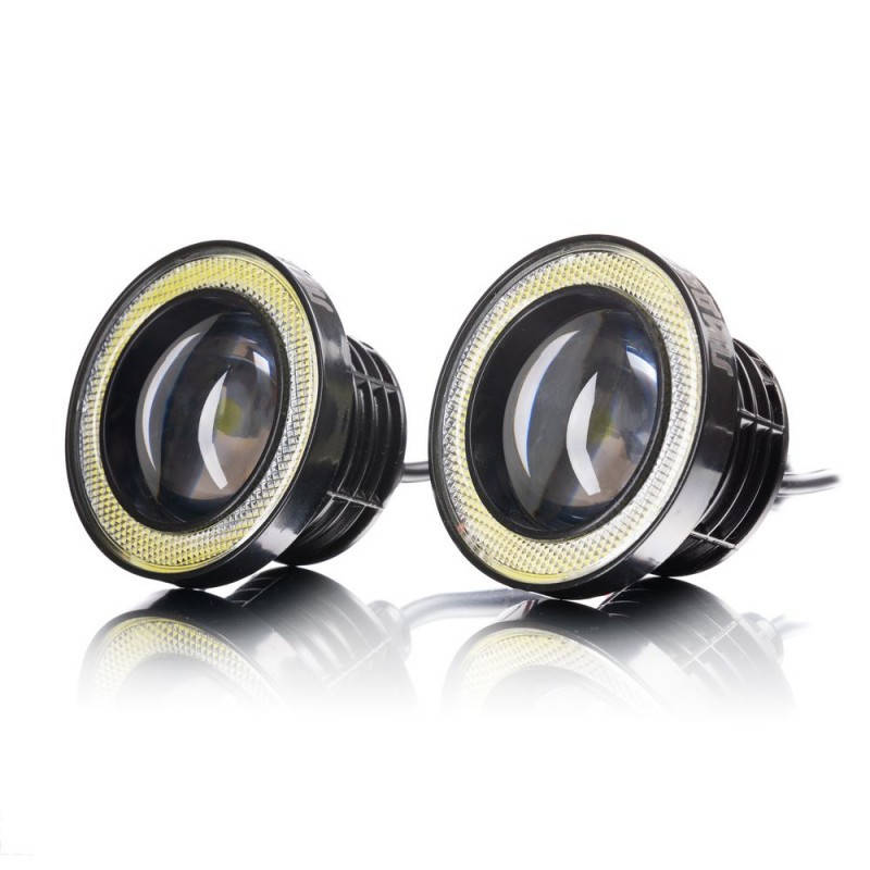 

Противотуманные фары LED с ангельскими глазками 64mm 10W 3200lm (2шт), Черный