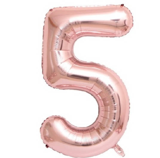 

Фольгированная цифра Slim STAR розовое золото "5" 30 "(76см) в упаковке