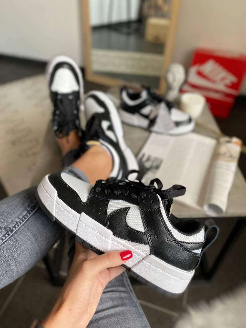 

Мужские / женские кроссовки Nike Dunk Low Disrupt Black White 37, Черно-белый