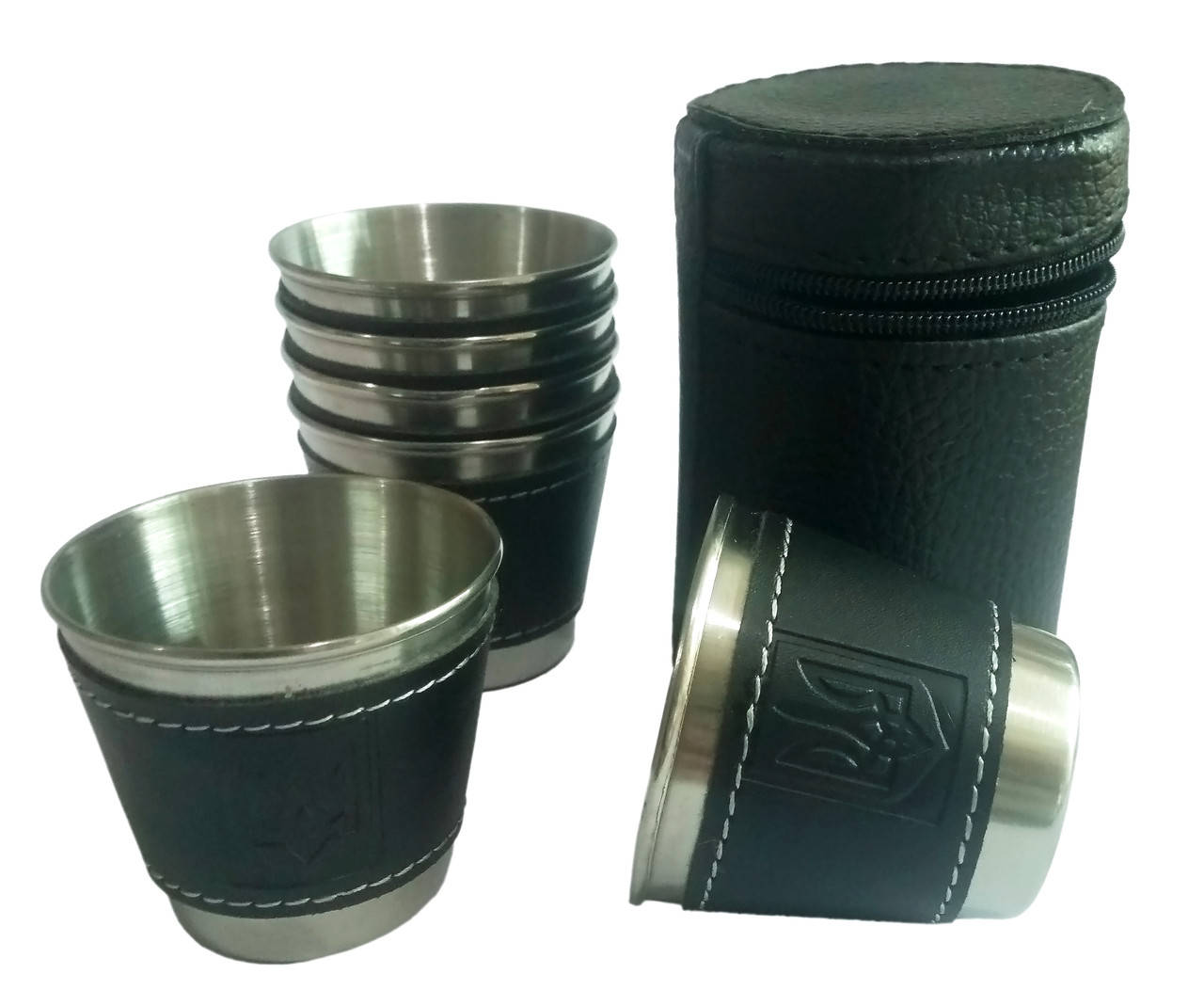 

Набор металлических стопок 6 шт. 50 мл с гербом Украины в чехле