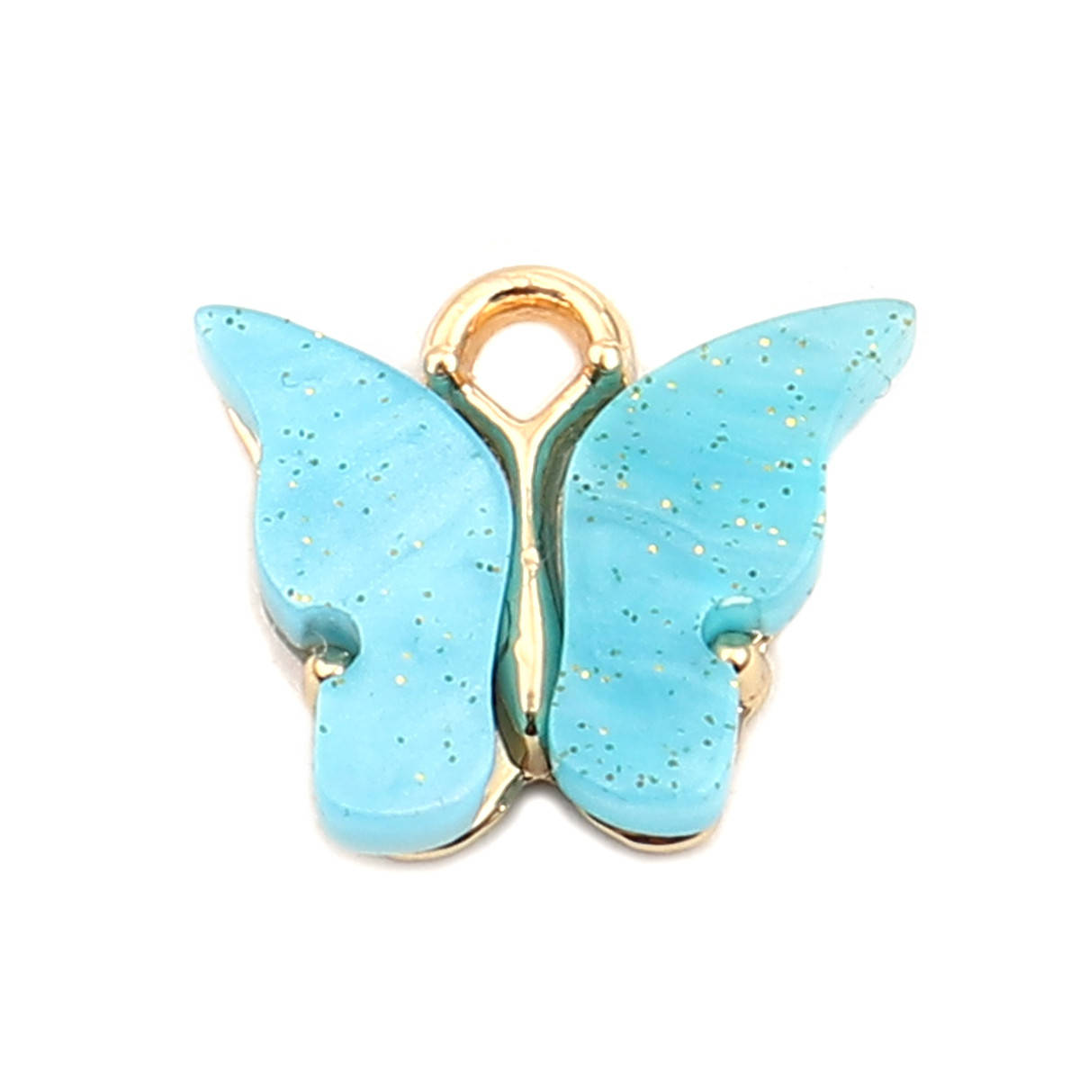 

Подвеска Finding Бабочка Золотистый голубая смола 15 мм x 13 мм