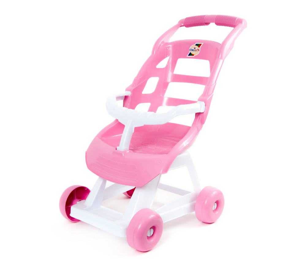 

Детская коляска для кукол, Орион бело-розовая (147), Розовый
