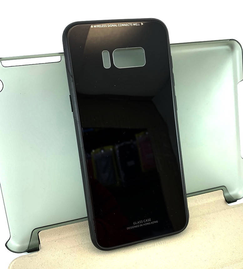 

Чехол для Samsung galaxy S8 Plus g955 накладка бампер противоударный Glass Case черный