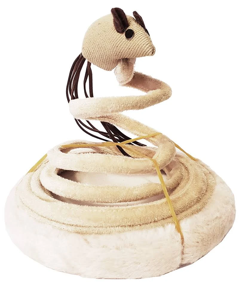 

Игрушка для котов Мышка на подставке с пружиной змейка