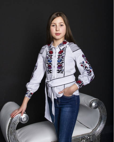 

Вишиванка для дівчаток Galych 116-152 см Юліанка білий 1111