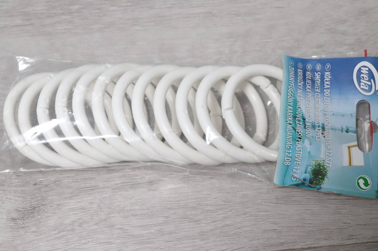 

Кольца для шторки в ванной круглые 12 шт, Белый