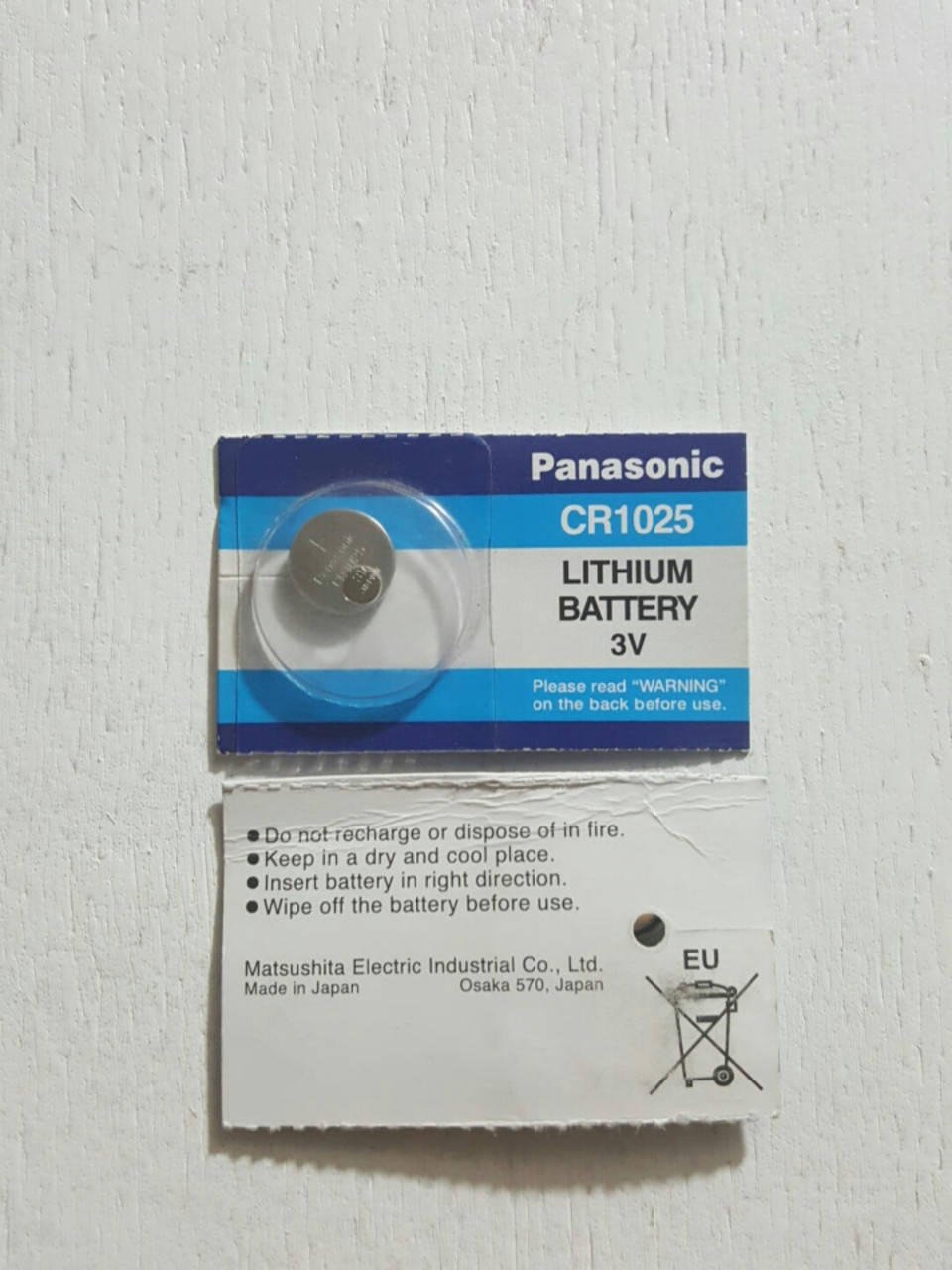 

Дисковая батарейка PANASONIC Lithium Cell 3V CR1025