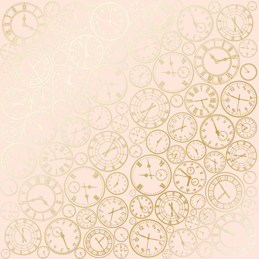 

Папір з фольгуванням - Golden Clocks Beige - Fabrika Decoru - 30x30