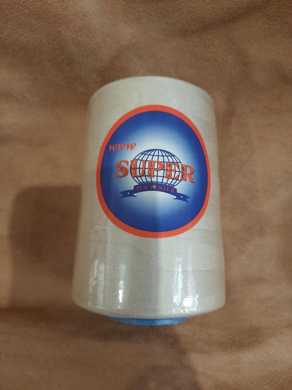

Нитки армированные Super polyester Нитки швейные армированные 20/2 5000 ярдов Super цвет молочный