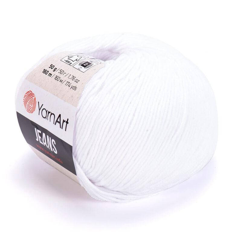 

YarnArt Jeans - 62 белоснежный, Белый