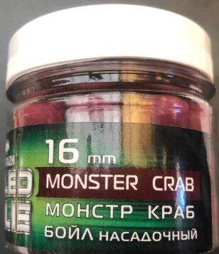 

Бойлы вареные 16 mm Монстр краб (насадочный ) Профмонтаж (Украина)