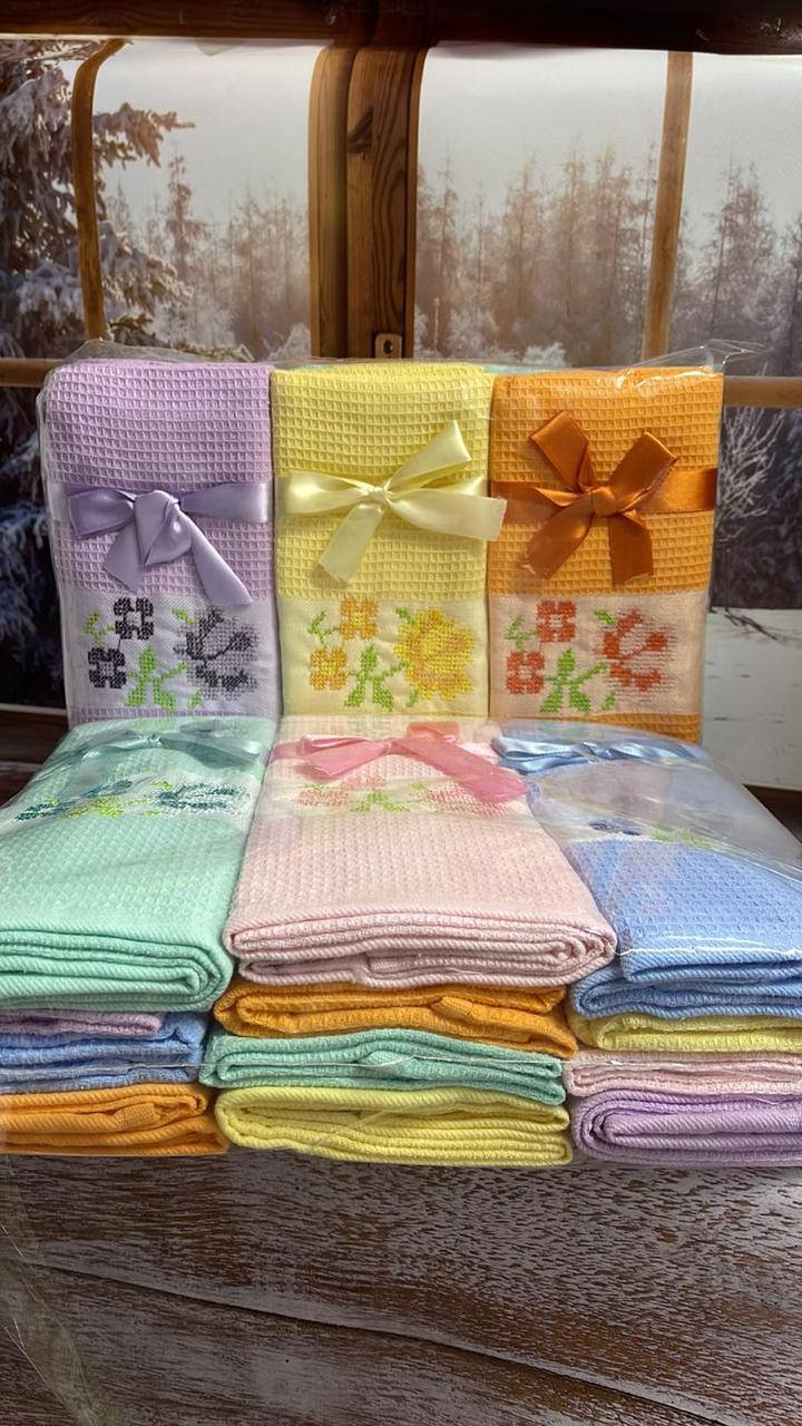 

Полотенца Для Кухни Плотные Вафельные Хлопковые 45*70см В Упаковке (12 шт.) Разные Цвета Турция