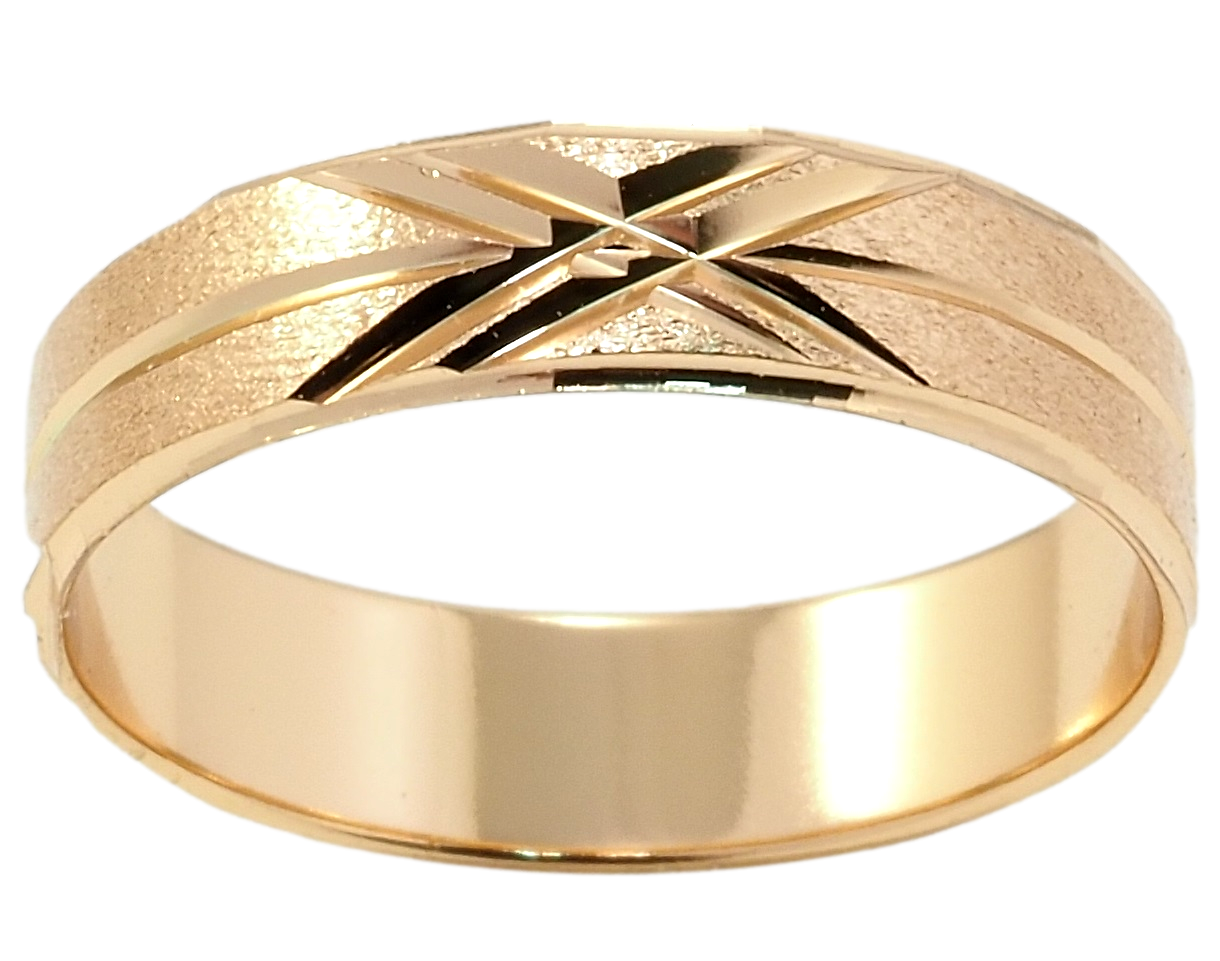 

Кольцо ХР Позолота 18K "Обручальное с узором насечками шир. 5мм" р. 18.5