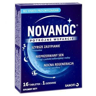

Sanofi, Novanoc для хорошего сна с мелатонином, витамином В6, мелиссой, пассифлорой, эшшольцией 16 таб
