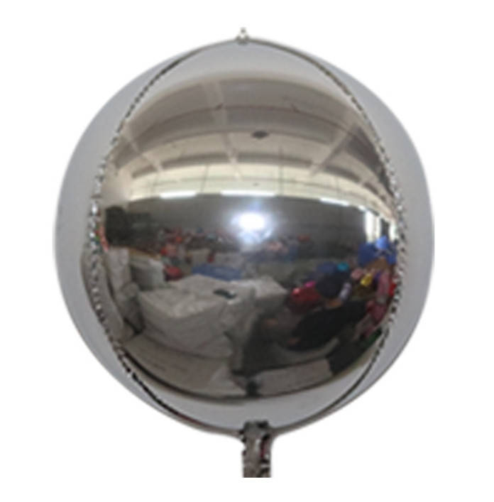 

Шар фольгированный сфера 3D серебро 18", Серебристый