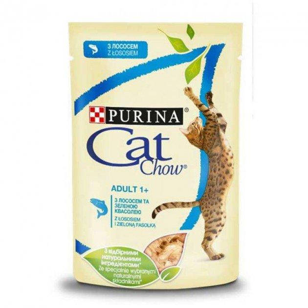

Влажный корм для котов Cat Chow Adult с лососем и зеленой фасолью в желе85гр