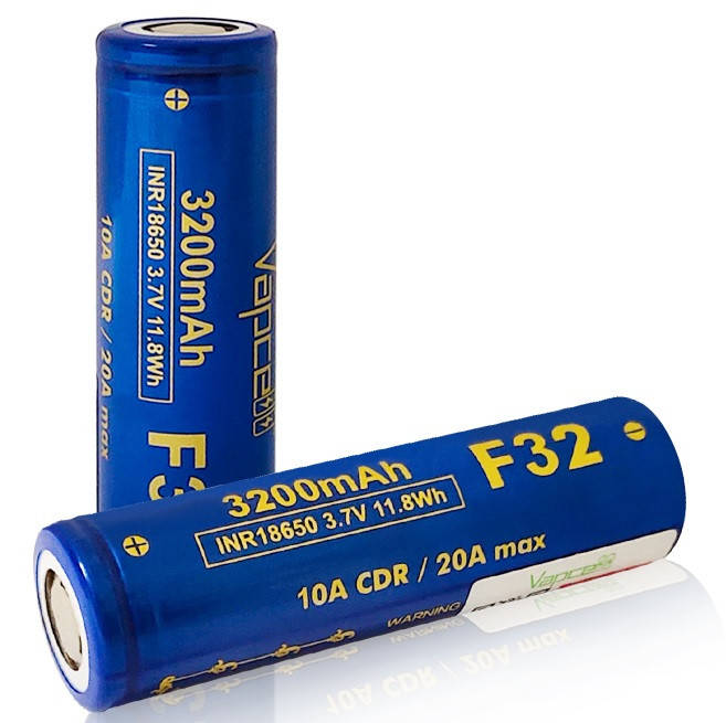 

Аккумулятор литий-ионный 18650 Vapcell 3200mAh (10A,4.2/3.6/2.5V) (без защиты) INR18650 F32