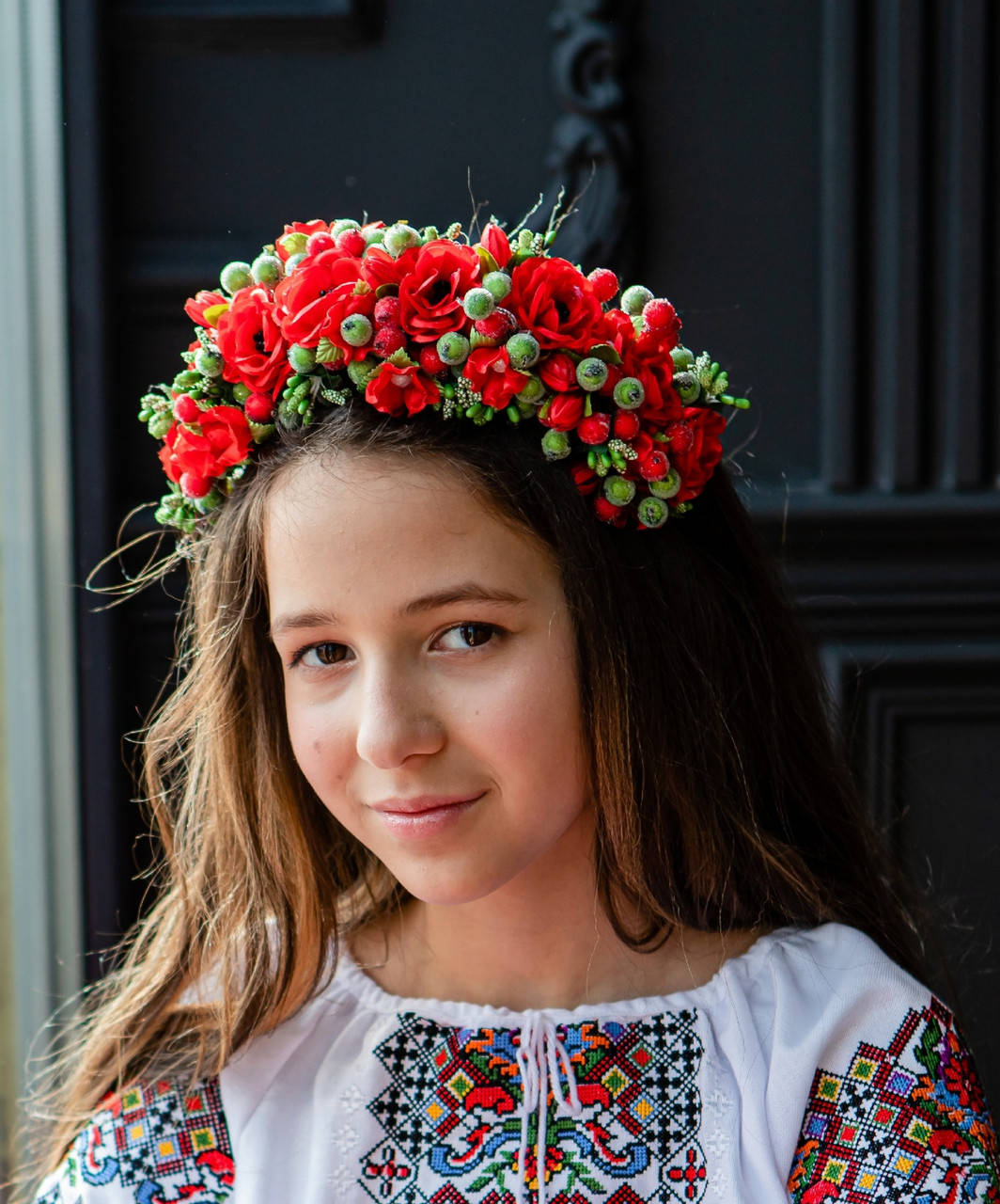 

Обруч для волосся Цукровий Мак червоно-зелений, Зелёный