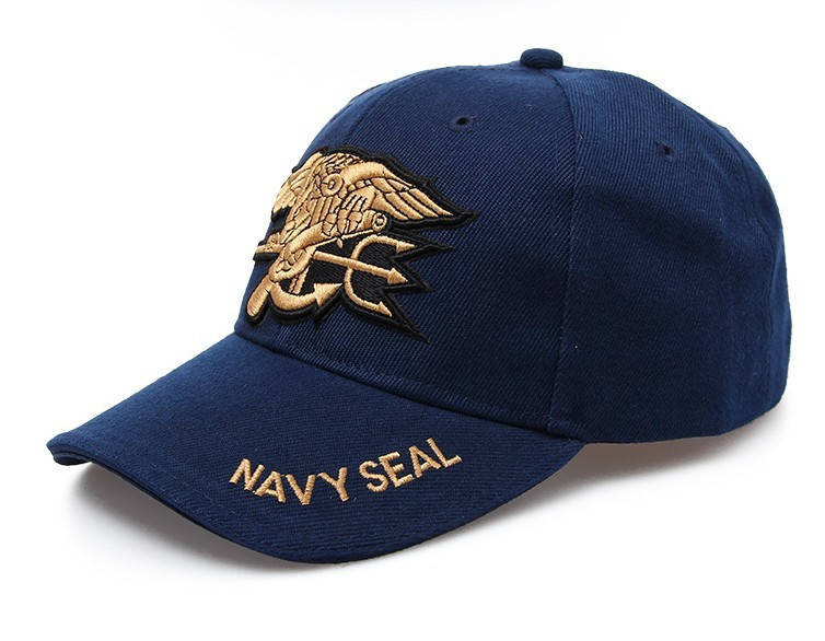 

Бейсболка мужская синяя вышивка Морские котики NAVY SEAL - Спецназ США, Черный