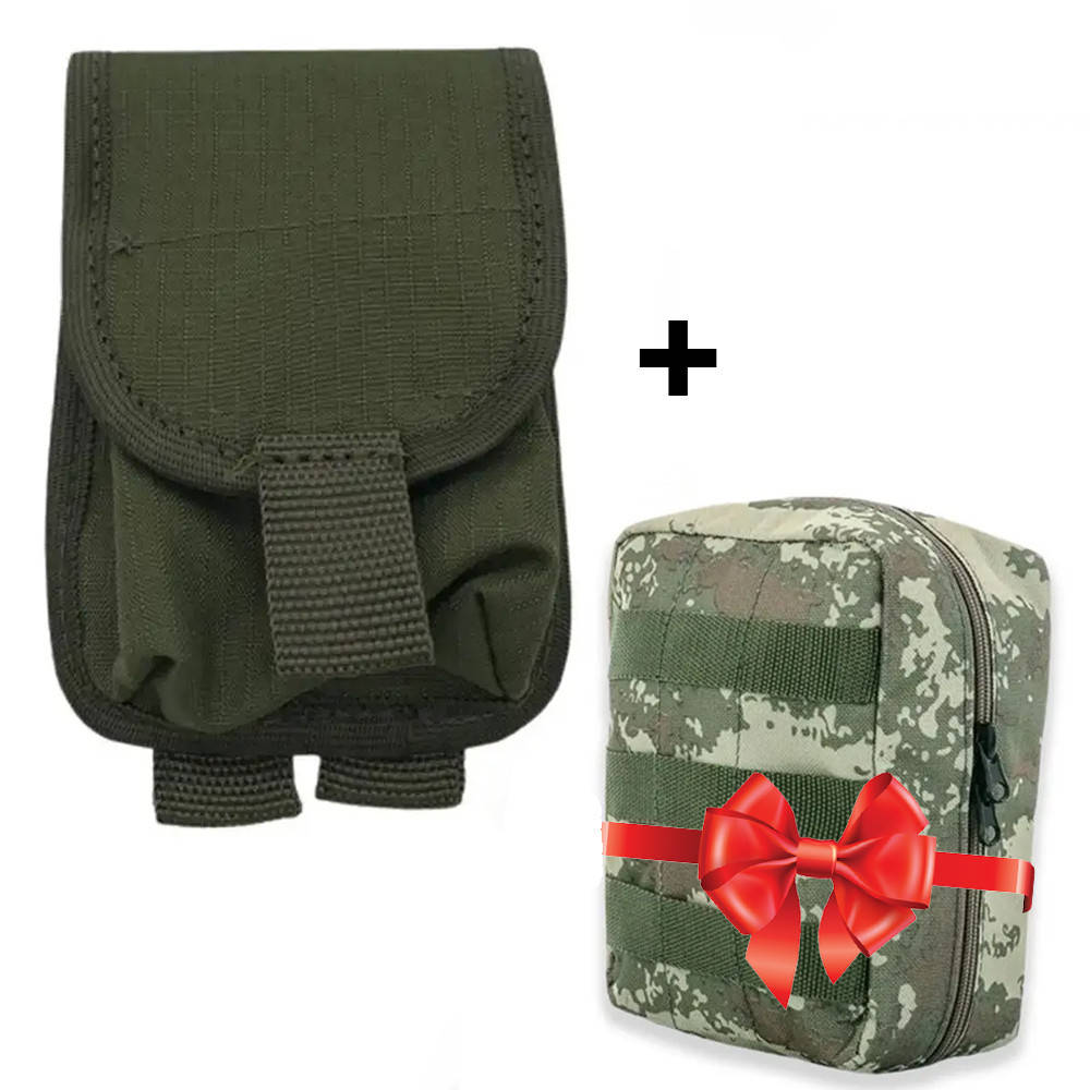 

Подсумок для гранат Ф1 и РГД с креплением Molle Олива + Подарок Аптечка военная тактическая