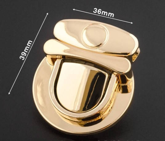 

Замок для сумок 36*39мм клавишный золото