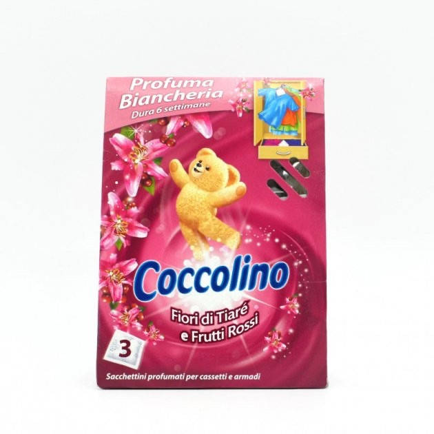 

Ароматизатор для гардероба в саше Coccolino Fiori di tiare e Frutti Rossi, 3 шт.Италия