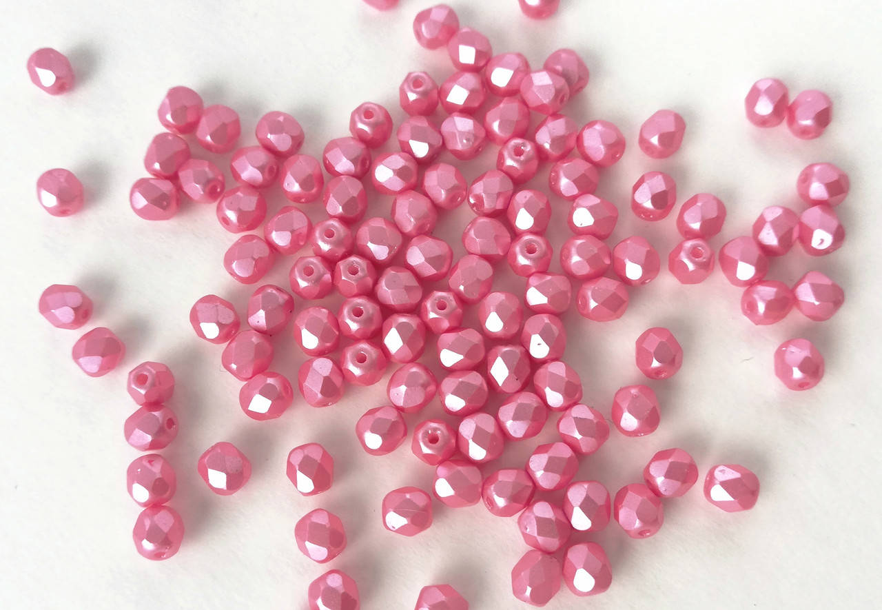 

Fire polished 4 mm Alabaster Pastel Pink