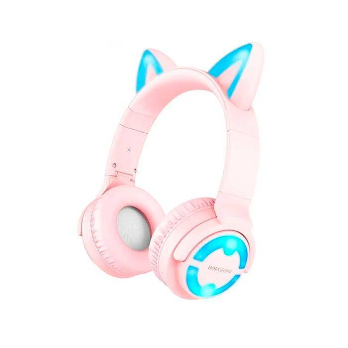 

Bluetooth Наушники Borofone BO15 Cat Ear Pink, Розовый