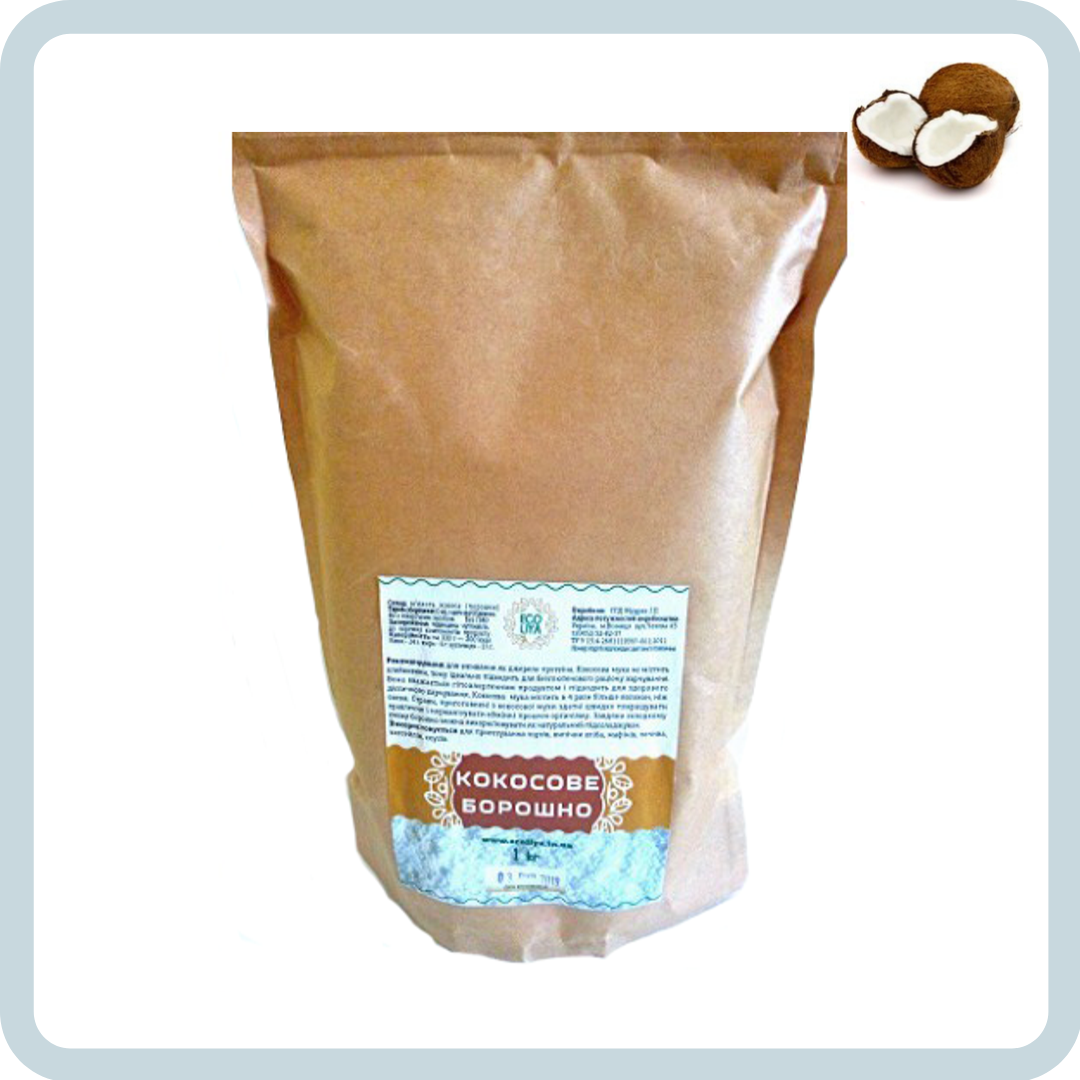 

Мука кокосовая (1000 гр) - натуральная, свежемолотая, от производителя – Эколия