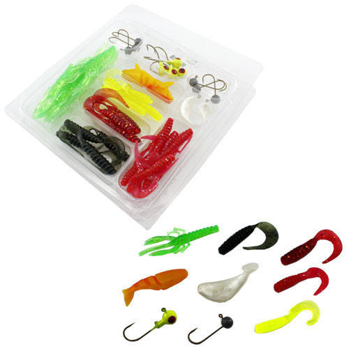 

Набор спиннингиста 45в1 джиг-головки, твистеры