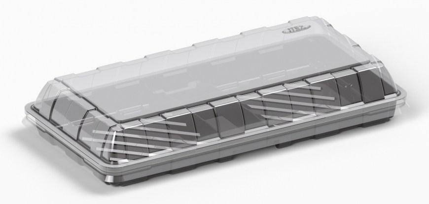 

Бокс для суши черный PET, 233х123х41 мм, с крышкой (арт. 140 черн)