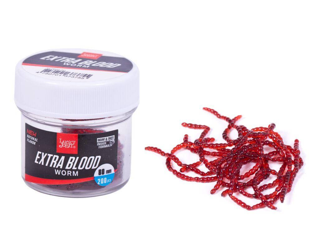 

Мотыль силиконовый Lucky John Extra Blood Worm (разм.XL) * 160
