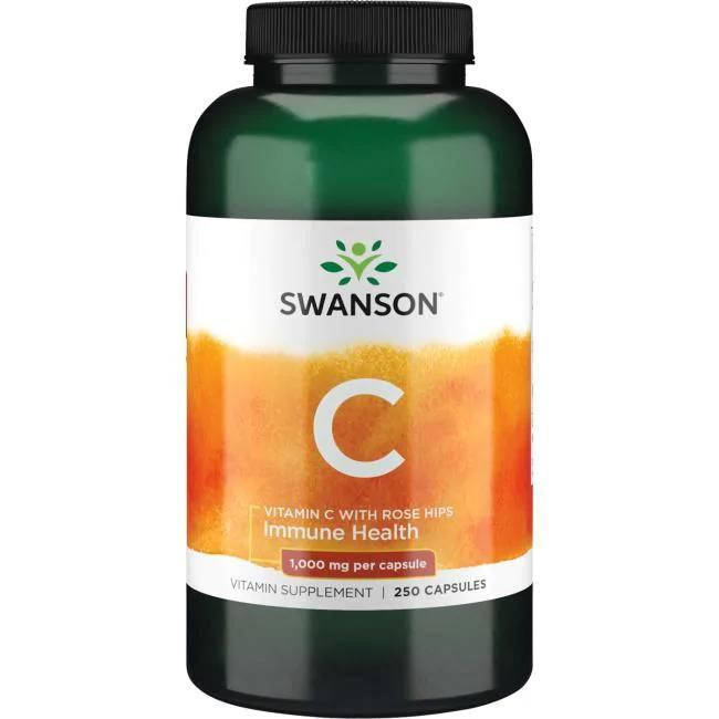 

Витамины и минералы Swanson Vitamin C with Rose Hips 1000 mg, 250 капсул