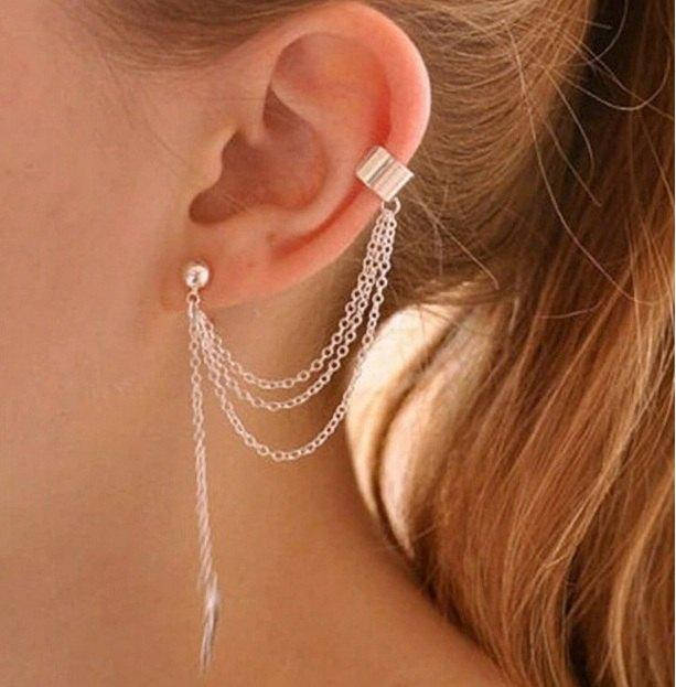 

Серебристая каффа с цепями и листом, 4522
