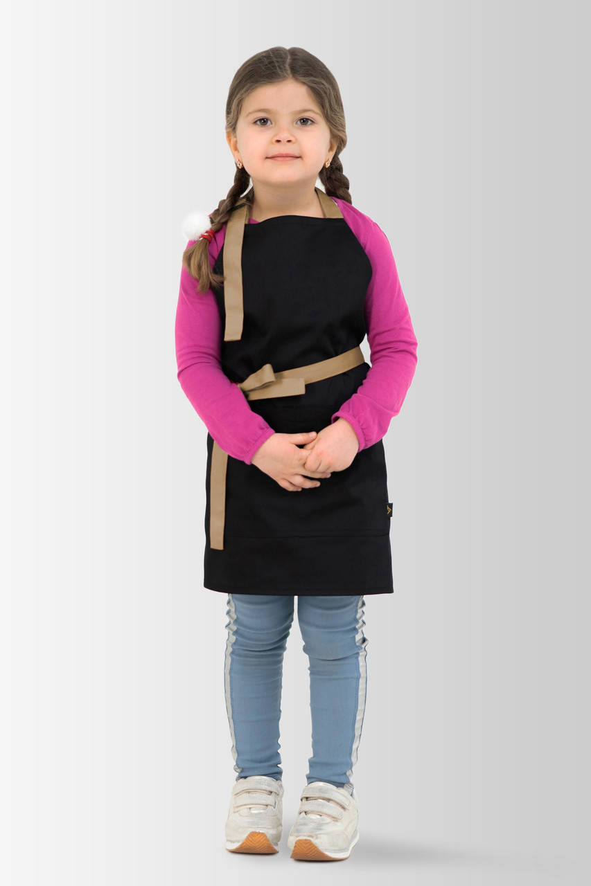 

Фартук детский Latte Kids 5-7 лет Черный с бежевым