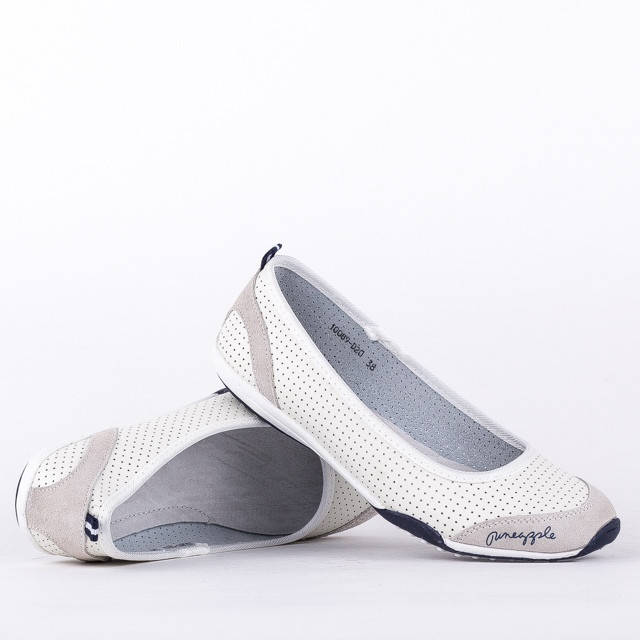 

Мокасины бело-серые Allshoes 10089-D20