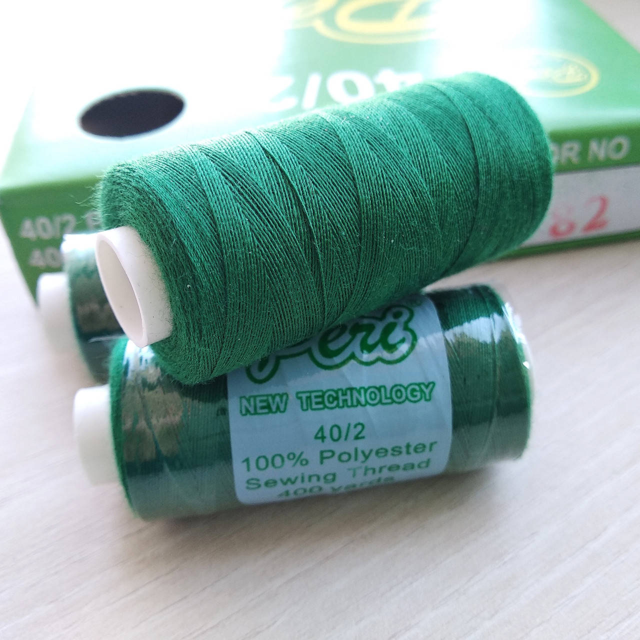 

Нитки Peri №40 котушка 400 ярд, зелена (082), Зелёный