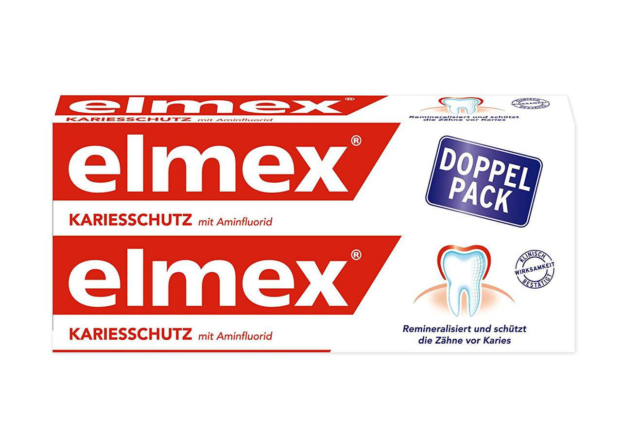 

Зубная паста против кариеса с аминфлоридом Elmex Kariesschutz mit Aminflourid DOPPEL-PACK, 2х75 мл