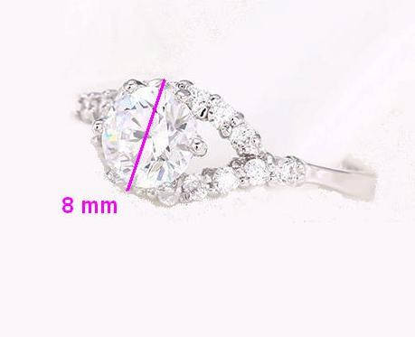 

Кольцо родий, Классика с кубическим цирконием; p.17.5; медсплав