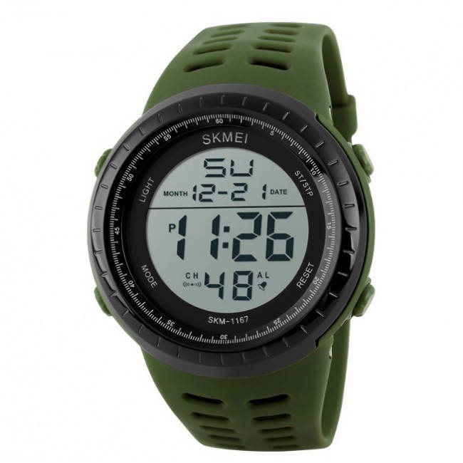 

Спортивные военные мужские часы Skmei 1167 Green, Водостійкий чоловічий годинник